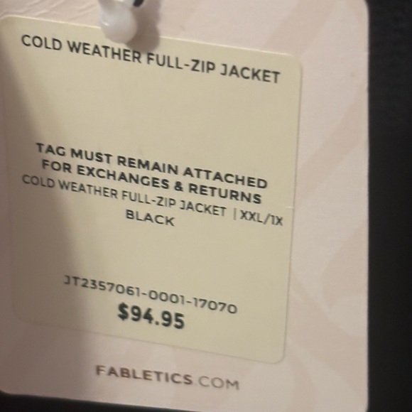 NWT Fabletics Black Cold Weather Full Zip Jacket, Size XXL - Picture 3 of 7